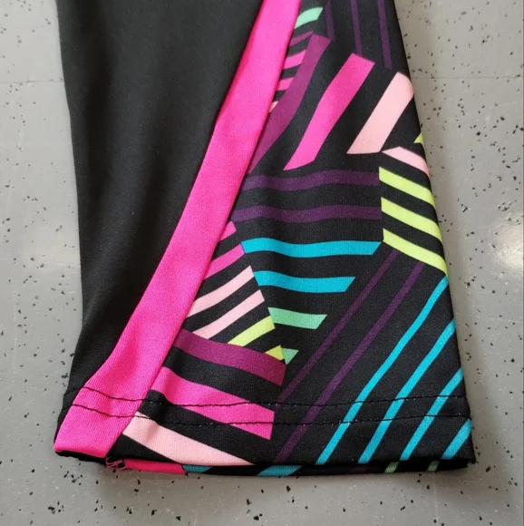 •Justice Active Colorful Retro Stripe Full Length Dri Fit Leggings Size Girl 18 - Picture 9 of 11